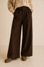 pantalon palazzo marron chocolate look invierno la gata voladora alpujarra almeria