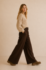 pantalon palazzo marron chocolate moda boho la gata voladora alpujarra almeria
