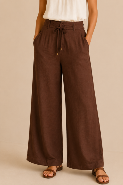 pantalon saten duna marron moda boho la gata voladora alpujarra almeria