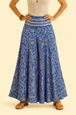 falda seda samsara azul estilo boho La Gata Voladora Alpujarra Almeria