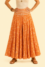 falda seda samsara naranja estilo boho La Gata Voladora Alpujarra Almeria