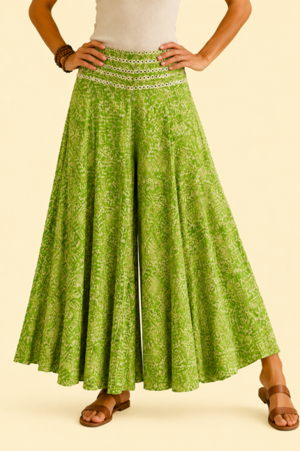 falda seda samsara verde estilo boho La Gata Voladora Alpujarra Almeria