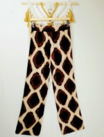 pantalón estampado vintage boho mujer tonos tierra cintura elastica La Gata Voladora Alpujarra Almeria