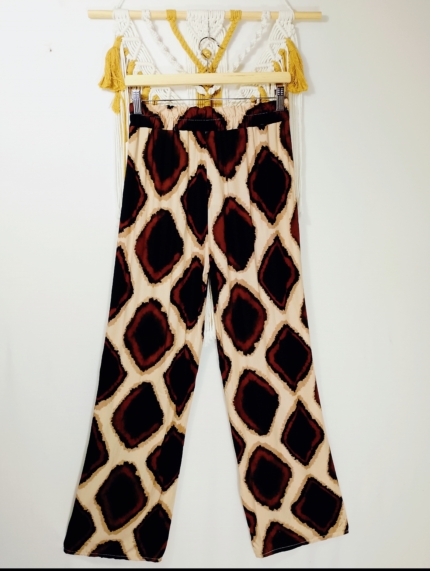 pantalón estampado vintage boho mujer tonos tierra cintura elastica La Gata Voladora Alpujarra Almería