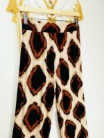 pantalón estampado vintage boho mujer tonos tierra cintura elastica La Gata Voladora Alpujarra Almeria