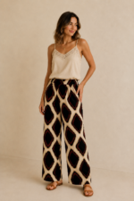 pantalón estampado vintage boho mujer tonos tierra cintura elastica La Gata Voladora Alpujarra Almería