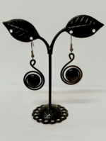 pendientes anillo espiral almau negro bisuteria boho hierro forjado La Gata Voladora Alpujarra Almeria