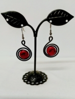 conjunto boho chic espiral almau burdeos pendientes anillo ajustable La Gata Voladora Alpujarra Almeria