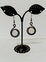 conjunto boho chic espiral almau blanco pendientes anillo ajustable La Gata Voladora Alpujarra Almeria