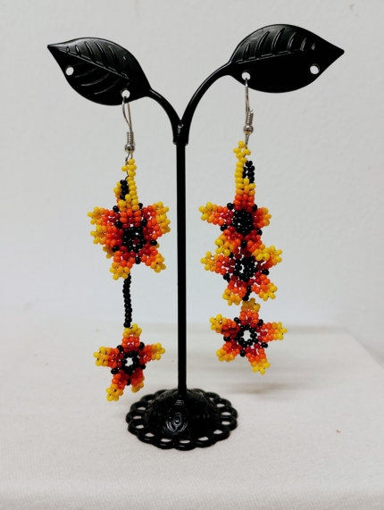 pendientes flor amazonas artesanales colombianos rojo La Gata Voladora Alpujarra Almeria