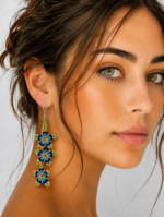 pendientes boho chic flor amazonas artesanales colombianos verde La Gata Voladora Alpujarra Almeria
