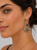 pendientes abanico azul mujer bohemio la gata voladora alpujarra almeria