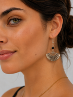 pendientes abanico negro mujer bohemio la gata voladora alpujarra almeria