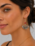 pendientes abanico rojo mujer bohemio la gata voladora alpujarra almeria