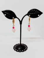 pendientes acero cuarzo rosa boho la gata voladora alpujarra almeria