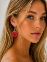 pendientes boho chic ceramica rosa arbol La Gata Voladora Alpujarra Almeria
