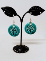 pendientes ceramica arbol turquesa boho chic La Gata Voladora Alpujarra Almeria