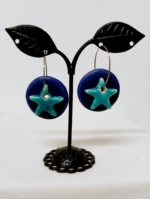pendientes ceramica estrella turquesa boho chic La Gata Voladora Alpujarra Almeria