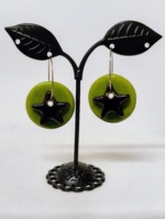 pendientes ceramica estrella verde boho chic mujer La Gata Voladora Alpujarra Almeria