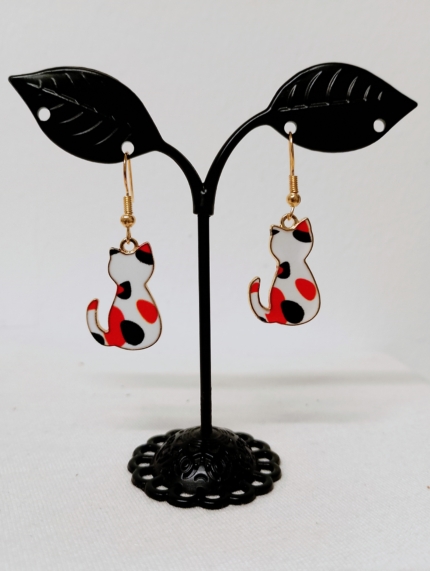 pendientes gato kitten naranja boho La Gata Voladora Alpujarra Almeria