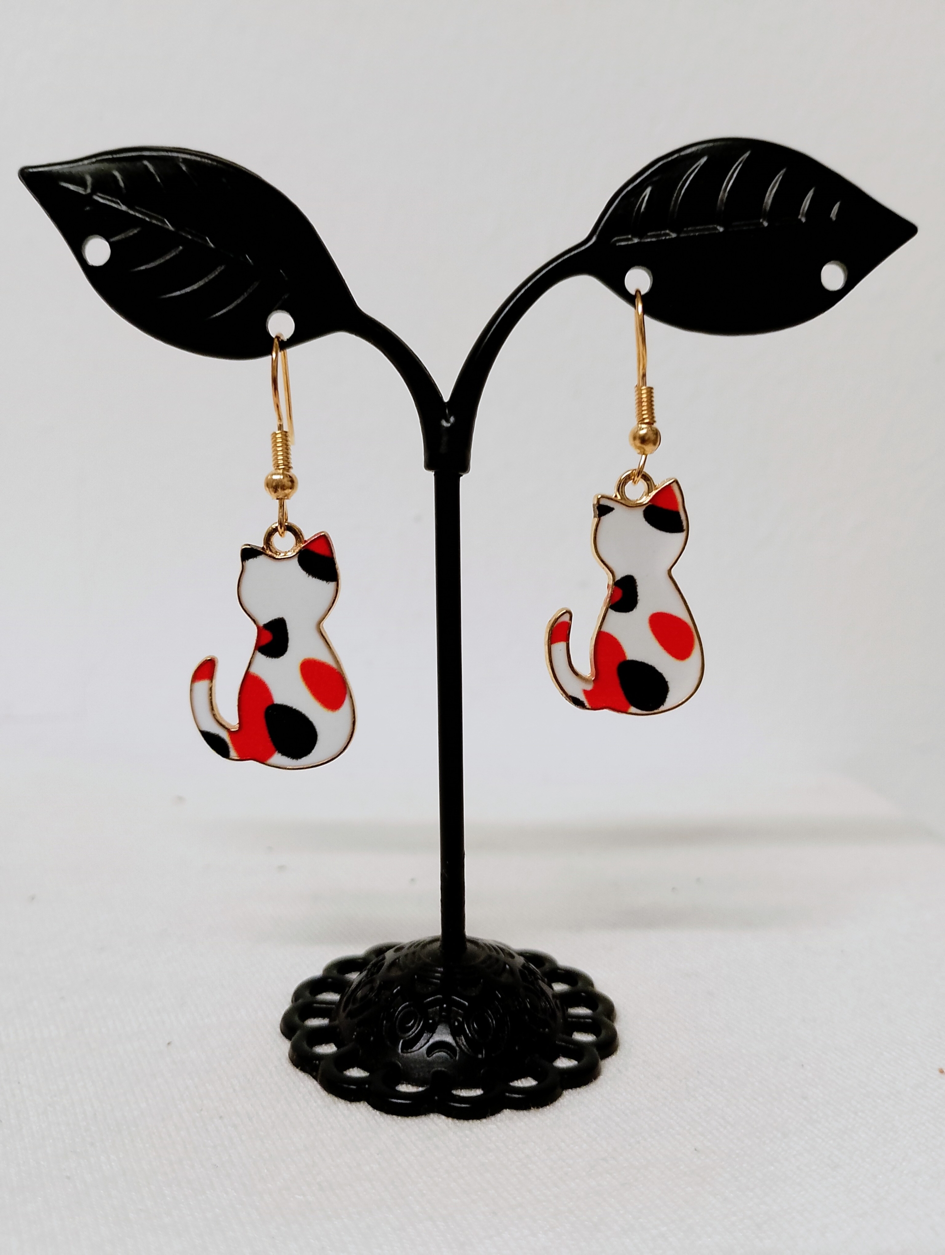 Pendientes de Gato Kitten Naranja pendientes gato kitten naranja boho La Gata Voladora Alpujarra Almeria