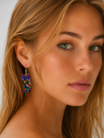 Pendientes gatos azul mujer estilo boho La Gata Voladora Alpujarra Almeria