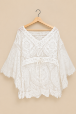 poncho encaje blanco boho chic estilo natural La Gata Voladora Alpujarra Almeria