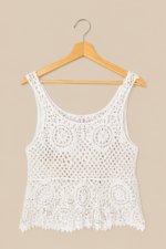 top boho gaia crochet ibicenco boho chic blanco estilo ibiza mujer La Gata Voladora Alpujarra Almeria
