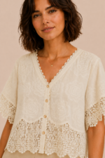 top boho ibicenco beige crochet algodón mujer La Gata Voladora Alpujarra Almería