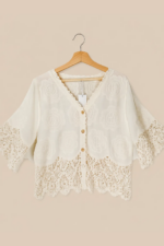 top bordado floral beige estilo ibiza boho La Gata Voladora Alpujarra Almería