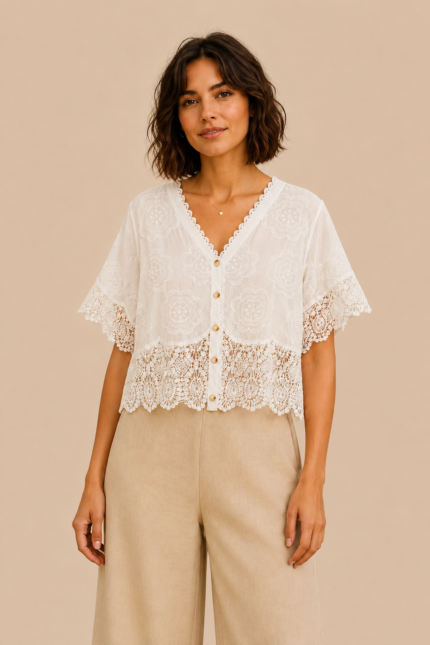 top crochet bordado ibiza blanco algodón boho La Gata Voladora Alpujarra Almería