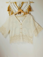 top boho ibicenco beige crochet algodón mujer La Gata Voladora Alpujarra Almería