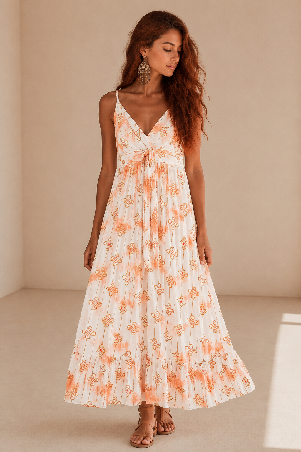 Vestido Algodon Afrodita Naranja (1) Vestido Algodon Afrodita naranja La Gata Voladora Alpujarra Almeria