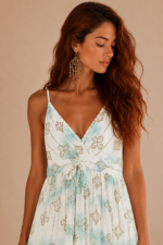 Vestido largo Algodon Afrodita verde boho chic La Gata Voladora Alpujarra Almeria