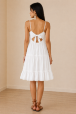 vestido blanco ibiza tirantes bordado bohemio algodon La Gata Voladora Alpujarra Almeria