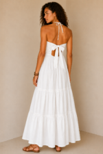 vestido boho chic blanco formentera algodon tirantes La Gata Voladora Alpujarra Almeria