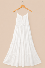 vestido ibicenco blanco algodon bohemio chic La Gata Voladora Alpujarra Almeria