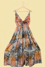vestido largo gris estilo bohemio algodon la gata voladora alpujarra almeria
