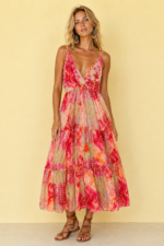 vestido bordado rojo algodon boho chic la gata voladora alpujarra almeria