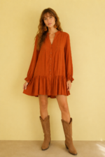 Vestido Camisero Amelie teja estilo bohemio entretiempo La Gata Voladora Alpujarra Almeria