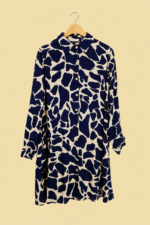 vestido camisero safari estilo bohemio animal print azul la gata voladora alpujarra almeria