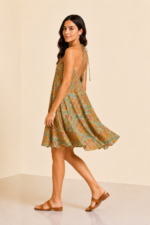 vestido turquesa estampado boho chic La Gata Voladora Alpujarra Almeria