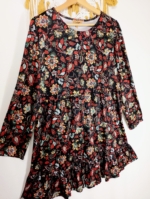 Vestido estampado Coline boho negro floral mujer tallas grandes La Gata Voladora Alpujarra Almería