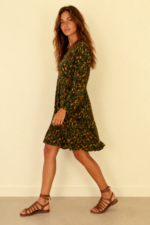 Vestido estampado floral rojo boho Coline La Gata Voladora Alpujarra Almeria