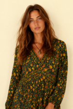 Vestido Boho Floral rojo Coline estilo bohemio La Gata Voladora Alpujarra Almeria