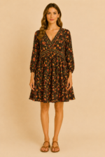 Vestido Floral Boho Coline rojo mujer bohemio La Gata Voladora Alpujarra Almería