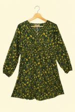 Vestido corto floral boho verde Coline La Gata Voladora Alpujarra Almeria