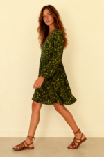 estido estampado floral verde boho Coline La Gata Voladora Alpujarra Almeria