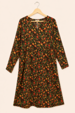 vestido bohemio estampado floral coline negro la gata voladora almeria