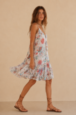 vestido arwen algodon rojo estilo bohemio verano la gata voladora alpujarra almeria